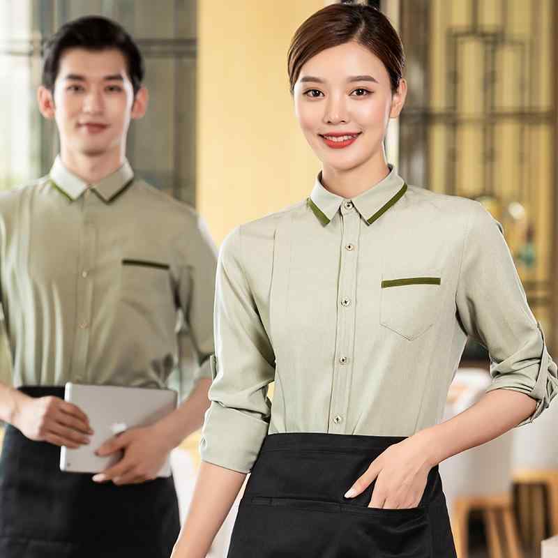 飲食店 制服 業務 ユニフォーム ケータリング ウェイター 長袖 シャツ 業 接客業 作業着 ホテル 洋食 レストラン 秋冬 業 接客業 作業着 スーツ エン トップス セットアップ