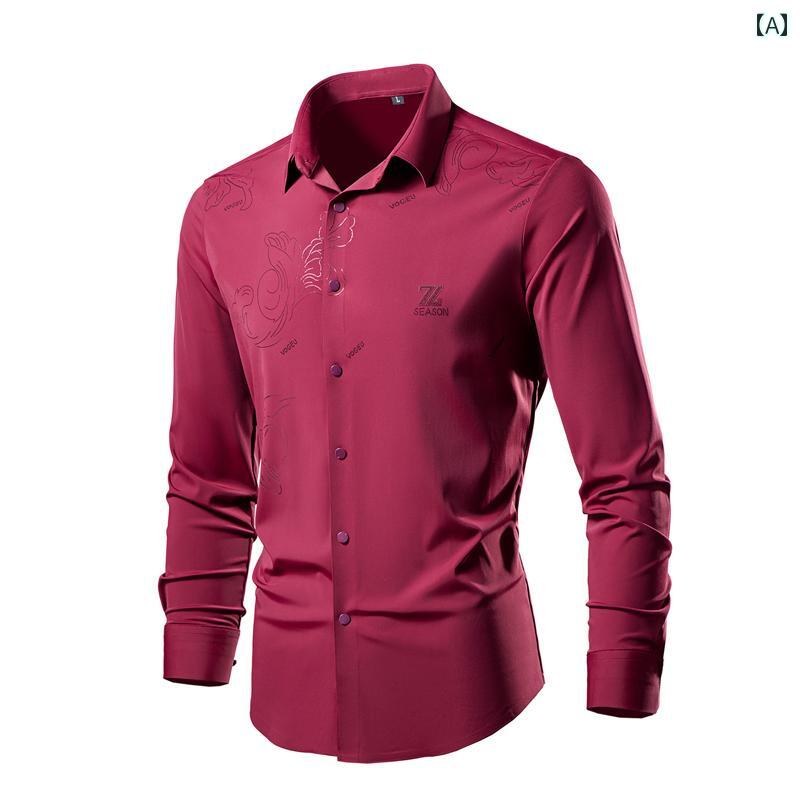 メンズカジュアル ファッション スカイブルー高ストレッチ 長袖 シャツ 快適 メンズ スケッチ シャツ シンプル かっこいい おしゃれ