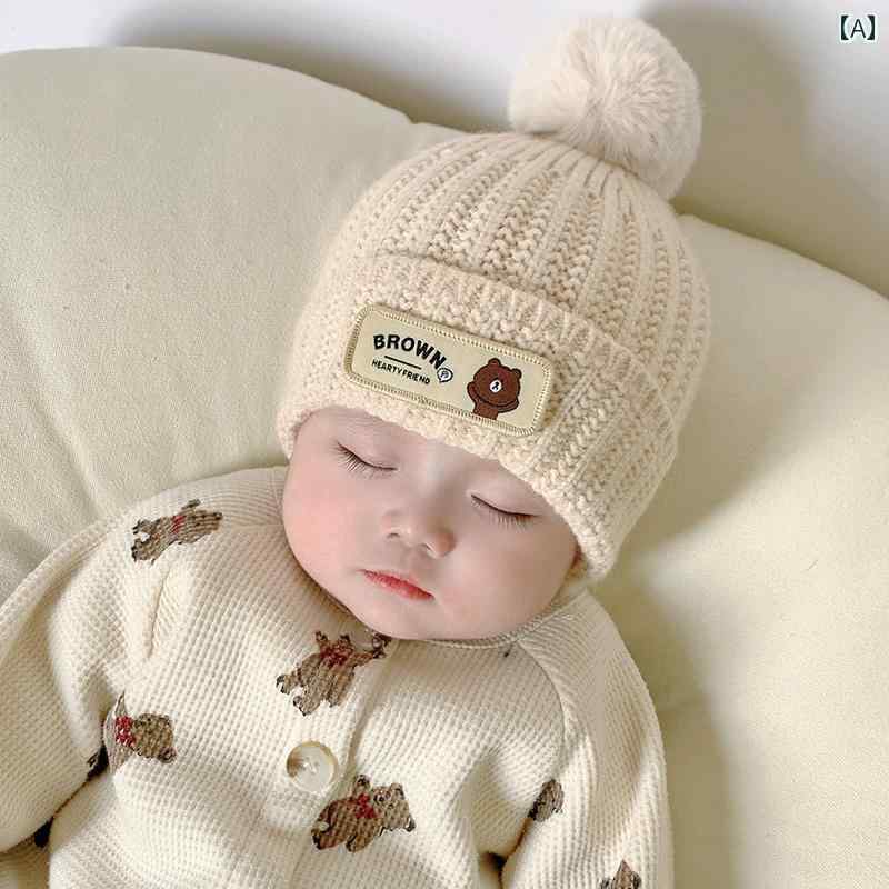セキュアデポのキッズ ベビー 帽子 秋冬 ベビー 帽子 暖かい て かわいい メンズ レディースの子兼 かわいい 新生児 帽子 毛糸 帽子 ニット帽｜アングル2