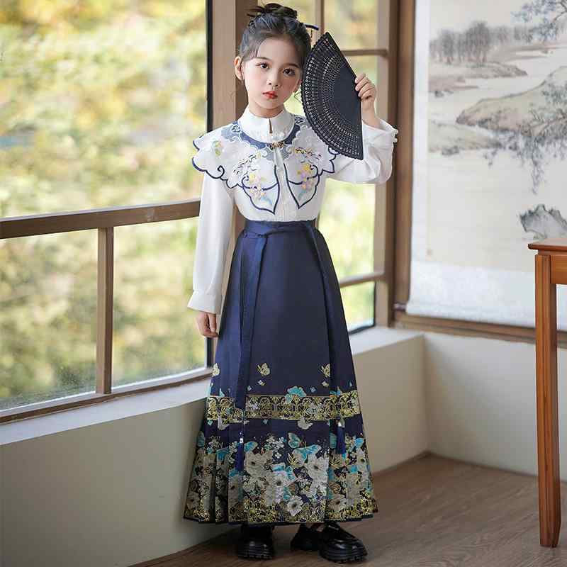 キッズ ファッション チャイナ風 女の子 子供服 おしゃれ かわいい 衣装 スカート セット 春秋 長袖 ロング ポリエステル 女の子