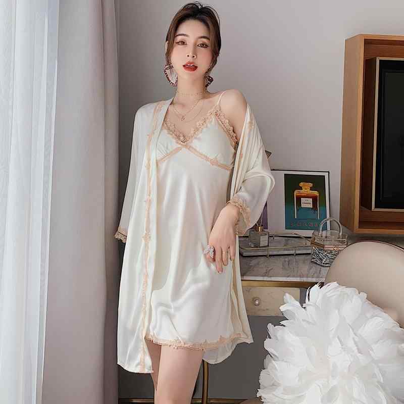 ベビードール ランジェリー サスペンダー ナイトガウン 春秋 夏 パッド入り レディース バスローブ 涼しげ 薄手 レース 魅惑 パジャマ 2点 セット