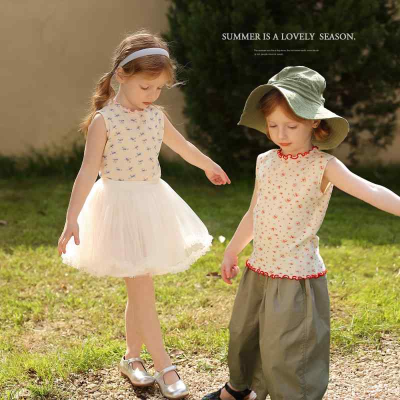Tシャツ 夏 キッズ 子供服 ベビー服 赤ちゃん トップス シャツ レトロ 韓国 花柄 メロー かわいい おしゃれ ナチュラル