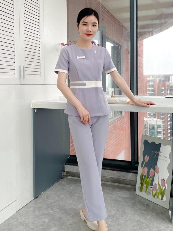 クリニック 制服 ユニフォーム おしゃれ シンプル かわいい レディース 美容 作業着 夏 ホテル ヘルス ネイル 技術者 大きめサイズ 介護 エステ マッサージ ポリエステル