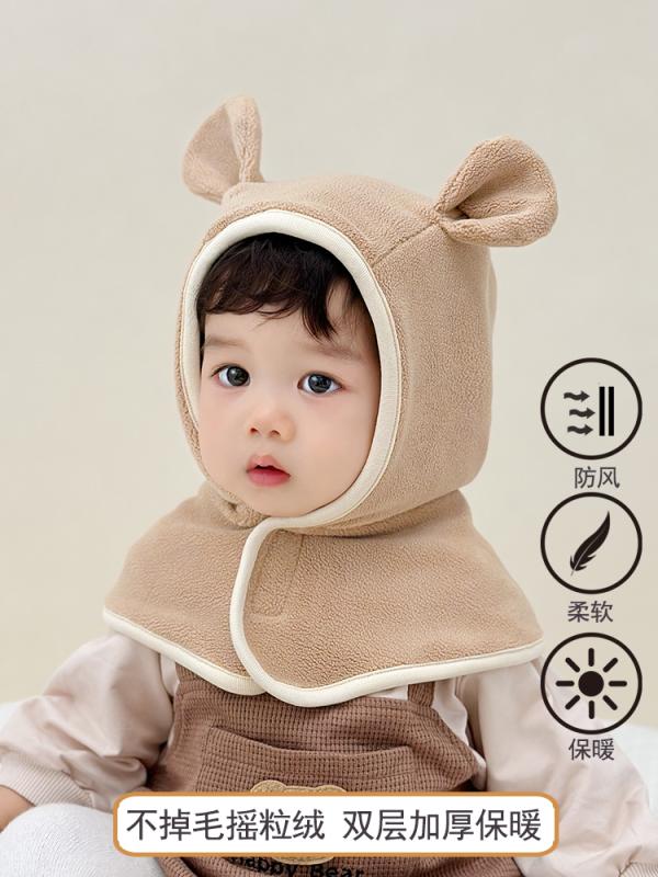 キッズ ベビー 帽子 秋冬 ベビー 帽子 スカーフ オールインワン パーカー 男の子 女の子 幼児 ネック ..