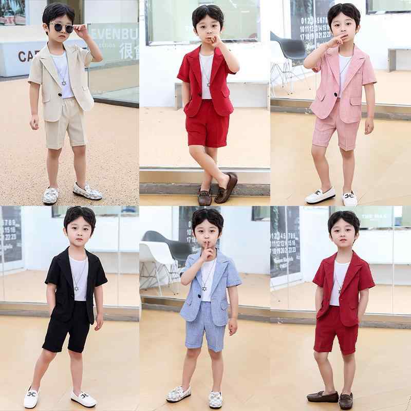 スーツ キッズ 子供 おしゃれ ファッション 夏 男の子 半袖 ホスト パフォーマンス カジュアル 韓国 ボーイズ ポリエステル ジャケット パンツ