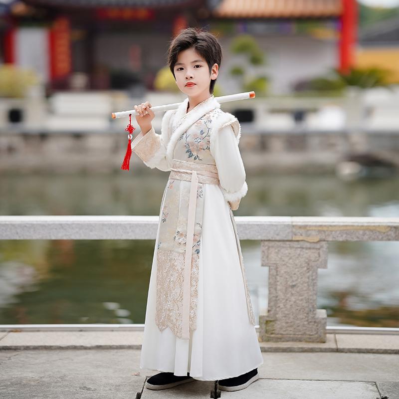 民族衣装 コスプレ かわいい 漢服 男の子 冬 厚手 チャイナ風 子供 中国 伝統 中国 スーツ 唐 長袖 辰年 新年 挨拶 中国風 キッズ