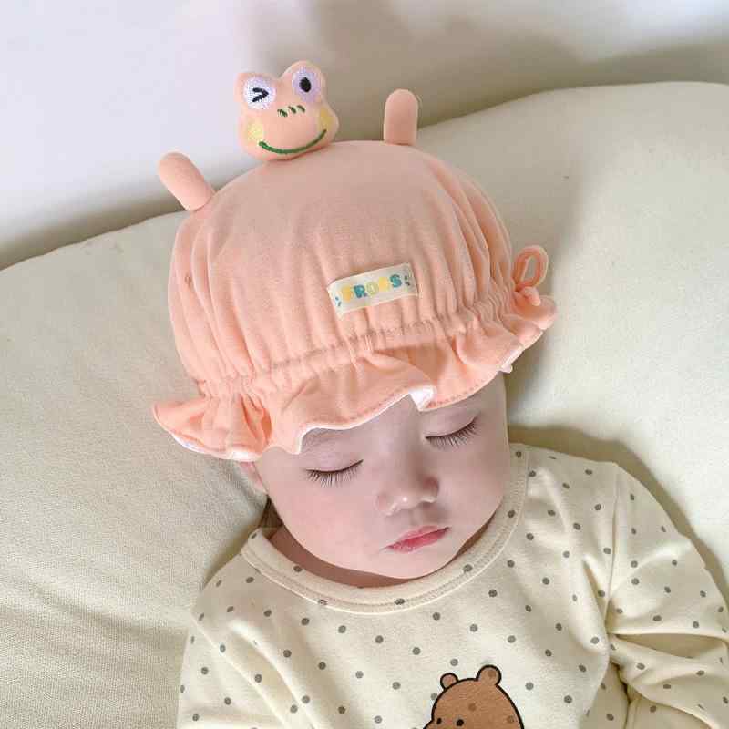 Other - キッズ ベビー バケットハット 帽子 かわいい 帽子 春秋 レース 帽子 カエル 新生児 帽子 スリープ ハット 男の子 女の子 帽子 約010ヶ月赤ちゃんの頭囲3646CM範囲