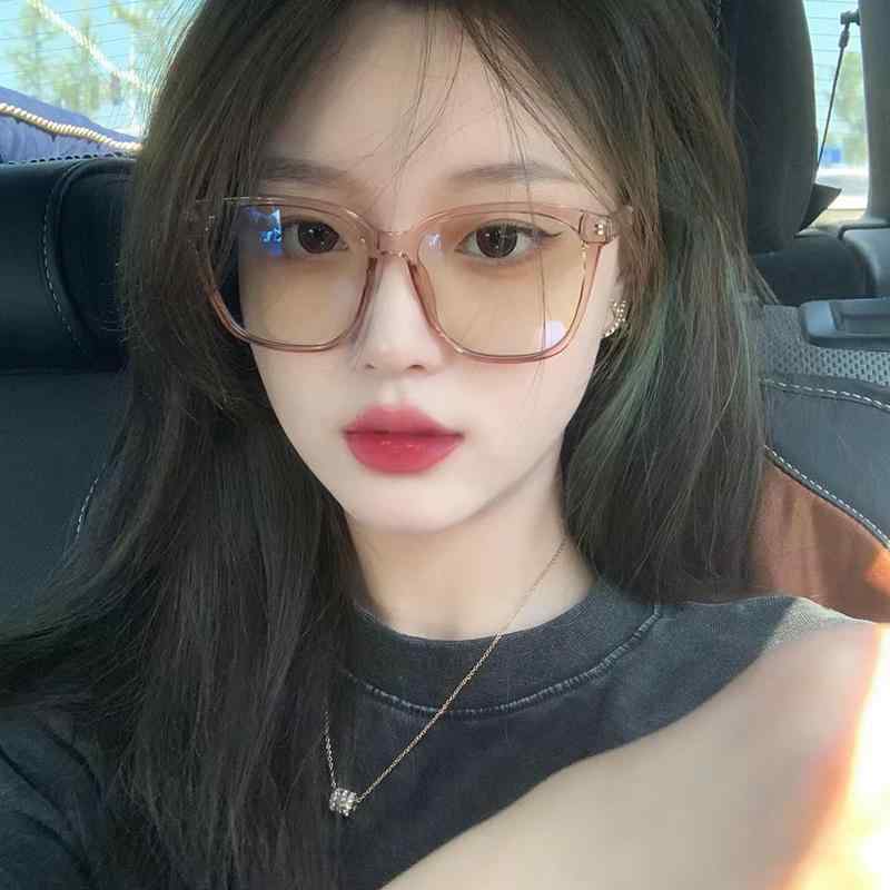 メガネ 大きめサイズ 眼鏡 おしゃれ ファッション アクセサリー レディース レディース 茶 韓国 メイクアップ 大きめフレーム ブルーライトカット(4)