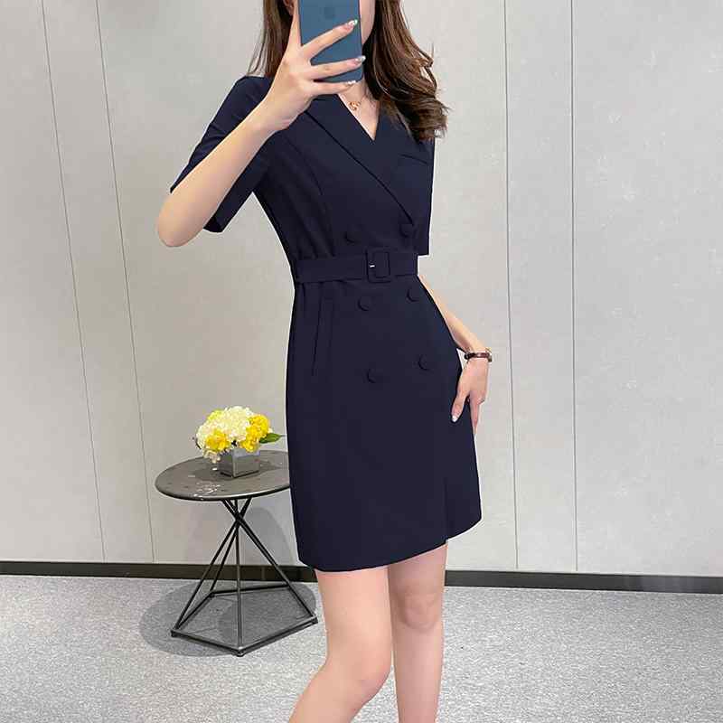 ワンピース きれいめ ドレス レディース 夏 ビジネスウェア 通勤 オフィス レディース 春夏 スリム ハイウエスト 半袖 エレガント
