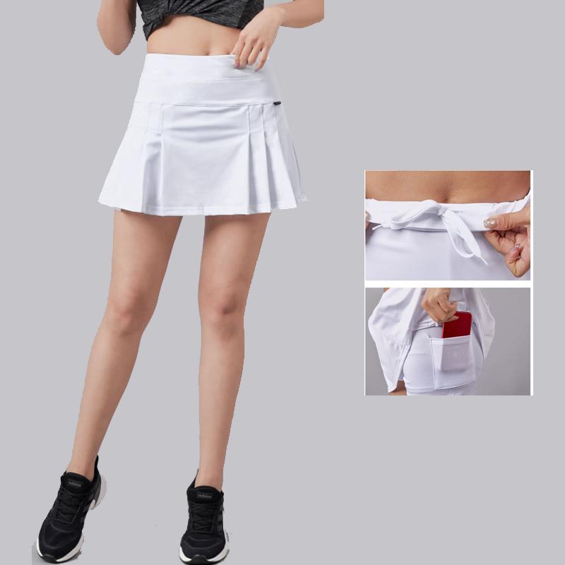スポーツウェア テニス バドミントン ウェア レディース 夏 ハーフ レングス プリーツ 速乾 ランニング ショート スカート スポーツ パンツ スカート フェイク セットアップ