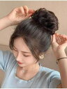 レディース ウィッグ ワンタッチ おしゃれ 髪 ヘアバンド ボール ヘッド レディース レトロ バッグ ナチュラル ヘアバンド フル 人毛 ふわふわ お団子頭 おん