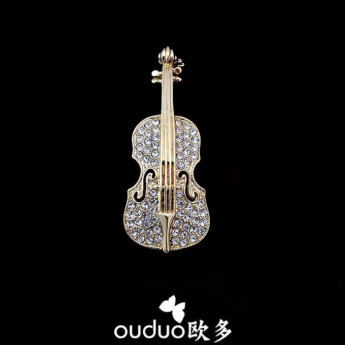 ブローチ レディース おしゃれ バイオリン かわいい 楽器 コサージュ ピン スーツ バッジ 音楽祭 アク..