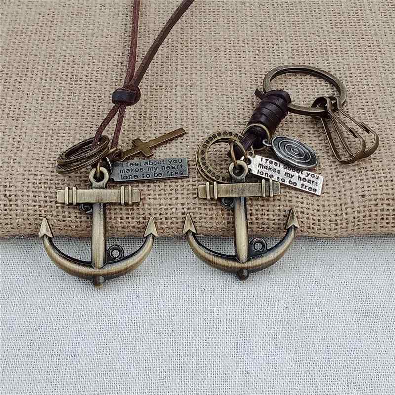 ネックレス エスニック レトロ T チェーン ジュエリー アンカー ペンダント セーター チェーン 装飾 メンズ レディース シンプル アクセサリー