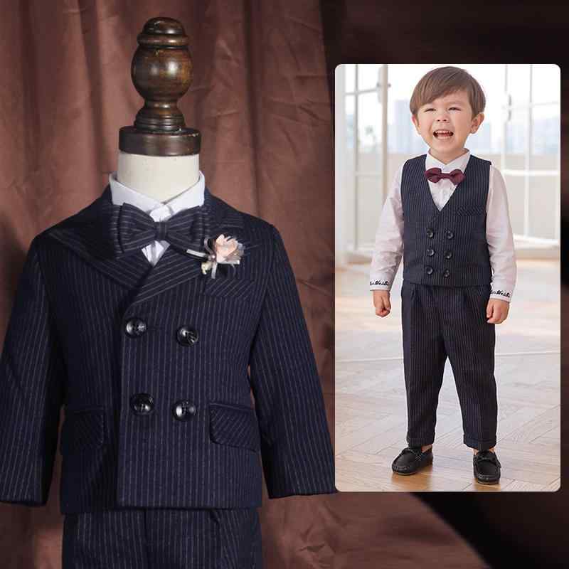 子供服 スーツ 冬服 ブリティッシ カジュアル 男の子 フォーマル シングルブレスト 礼服 セット品 コットンライナー