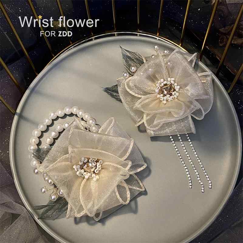 リストブーケ リストコサージュ 結婚式 レディース ファッション アクセサリー オールシーズン コサージュ ハンド フラワー シンプル ウェディング 装飾