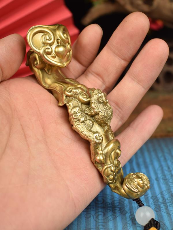 文鎮 中国風 アクセサリー 置き物 全銅 金 ヒキガエル 霊 芝 メンズ レディース 吉祥引き寄せる スムーズ デスクトップ 装飾品