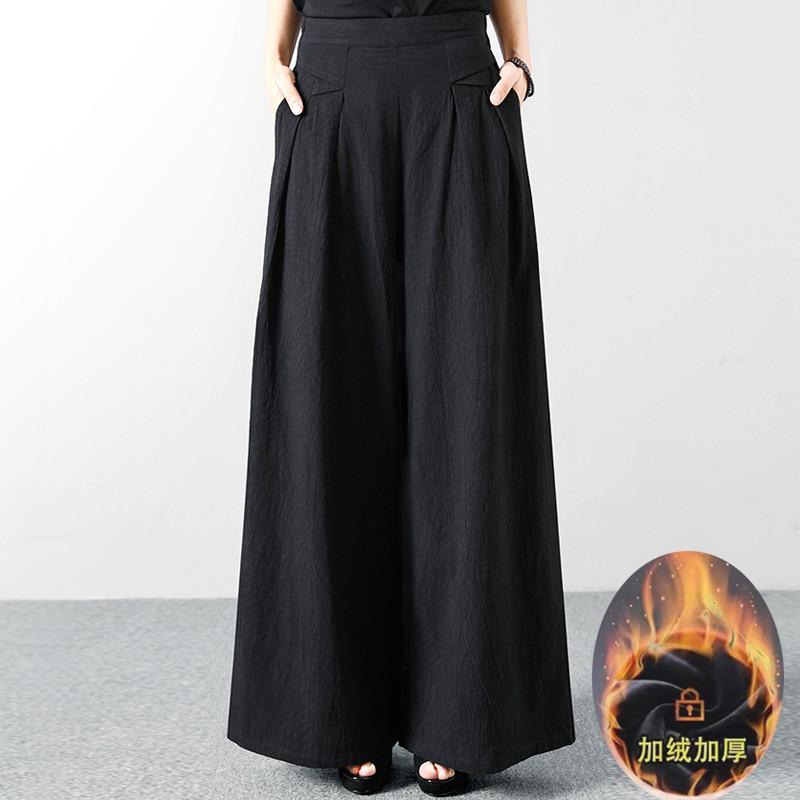 レディース 秋冬 厚手ロングワイドパンツ カジュアル おしゃれ 普段使い アップ 快適コーデ 暖かい デート イベント レジャー アウトドア 女子会 旅行 学校 フォーマル