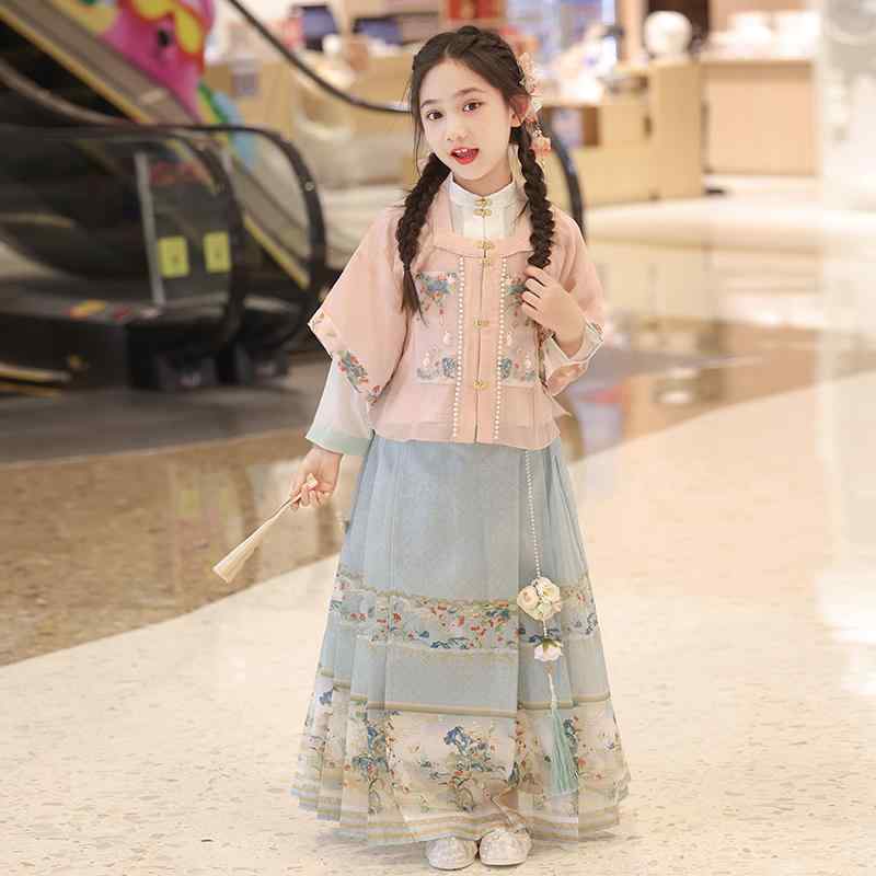 キッズ 民族衣装 コスプレ 子供服 韓服 チャイナ風 トップス スカート 春秋 刺繡 写真撮影 衣装 パーティー エキゾチック かわいいキュート 女児
