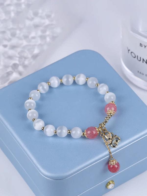 ブレスレット ストロベリー キャッツアイ ストーン ライト ブレスレット かわいい イン 夏 ハンド ジュエリー ガールフレンド ギフト レディース ファッション アクセサリー 装飾品