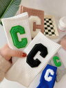 レディース 靴下 起毛 Cレター ソックス ロングソックス 綿 スポーツ ミドル カーフ スポーツ アウトドア 保温 オールシーズン