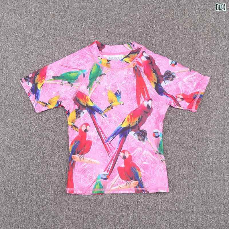 夏 キッズ カジュアル 水着 屋外 日焼け防止 男の子 女の子 スイミング トップ ビーチ サーフィン ラッシュガード おしゃれ シンプル