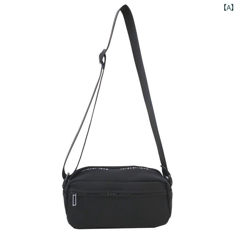 バッグ クール ブラック レディース メンズ オールシーズン 軽量 クロス ボディ レトロ 小さめ ストリート ナイロン