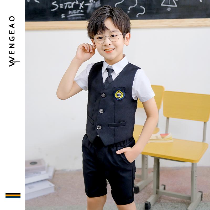スーツ キッズ 子供 おしゃれ ファッション 制服 春秋 英国風 男の子 女の子 セット アカデミック ベスト スカート パンツ シャツ ネクタイ 靴下 バッジ