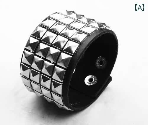 ブレスレット スタッズ ブレス レザー パンク ロック クール ダンス クラブ カジュ...