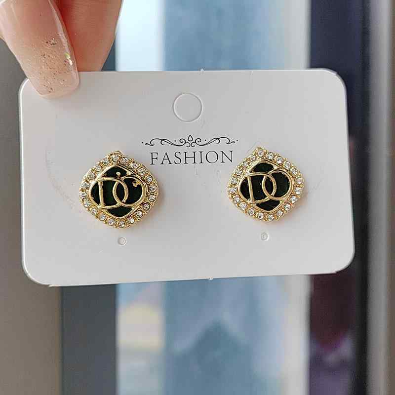 ピアス S925 シルバー ニードル 韓国 マイクロ 舗装 ストーン 文字 スクエア 秋冬 フレンチ ピアス アクセサリー ファッション レディース 装飾品