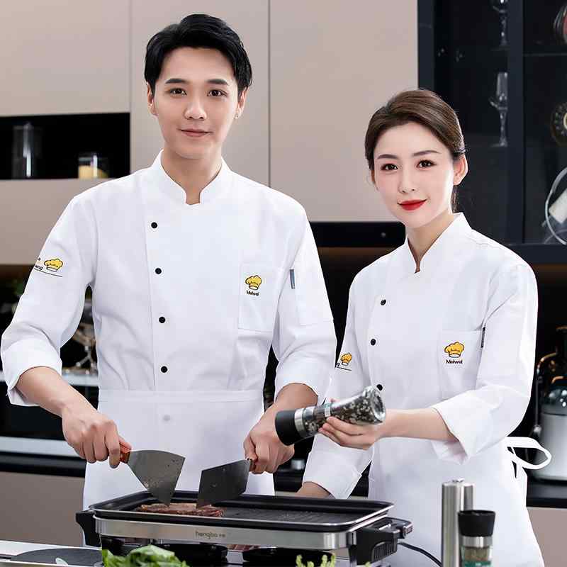 コック服 ホテルスタッフ ユニフォーム 厨房 制服 洋食屋 シェフ オーバーオール 長袖 秋冬服 ケータリ..