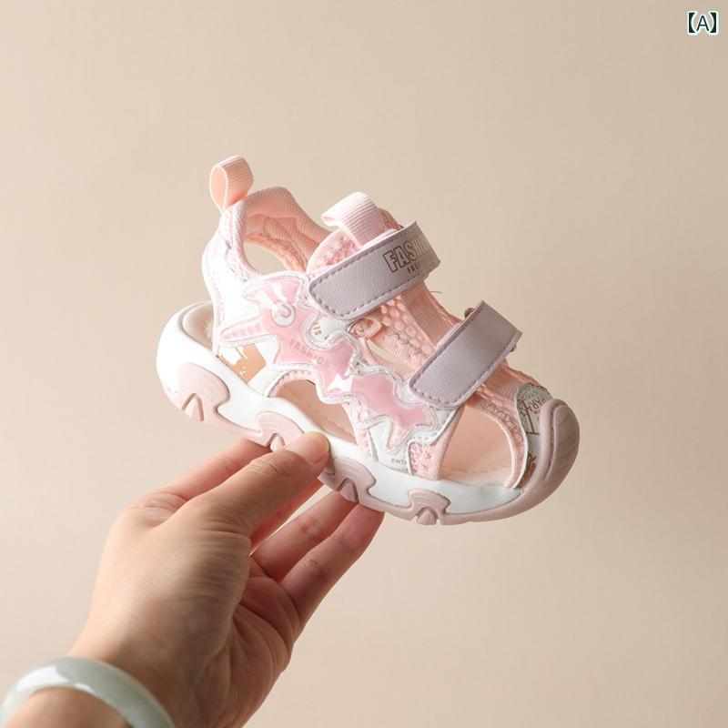 ベビー サンダル 幼児 赤ちゃん ステップ イン シューズ 靴 夏 メンズ レディース 通気性 カジュアル スポーティ カーキ ピンク