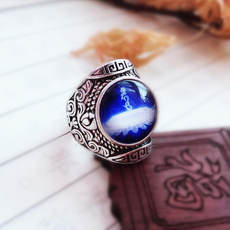 指輪 仏教 リング メンズ 金剛 薩 埜 百 字 マントラ リング 幅広 視覚化 シード ワード 懺悔 カルマ 解消 メイド 仏教