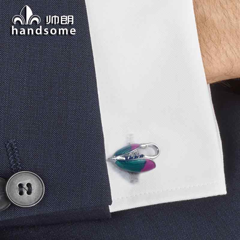 カフスボタン おしゃれ メンズ フィッシュ フック カフス パープル グリーン レディース ビジネス フォーマル フレンチ シャツ