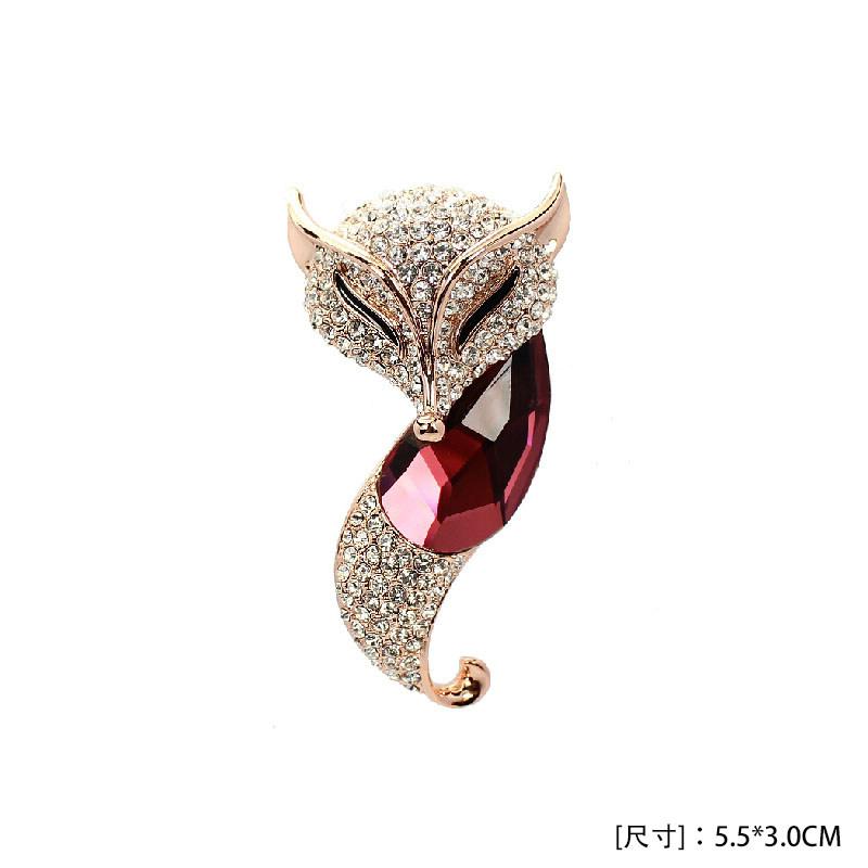 ブローチ レディース キツネ ブローチ ラインストーン 装飾品 コート セーター コサージュ 韓国 アクセサリー ピン 首輪 花 レディース ファッション 装飾...