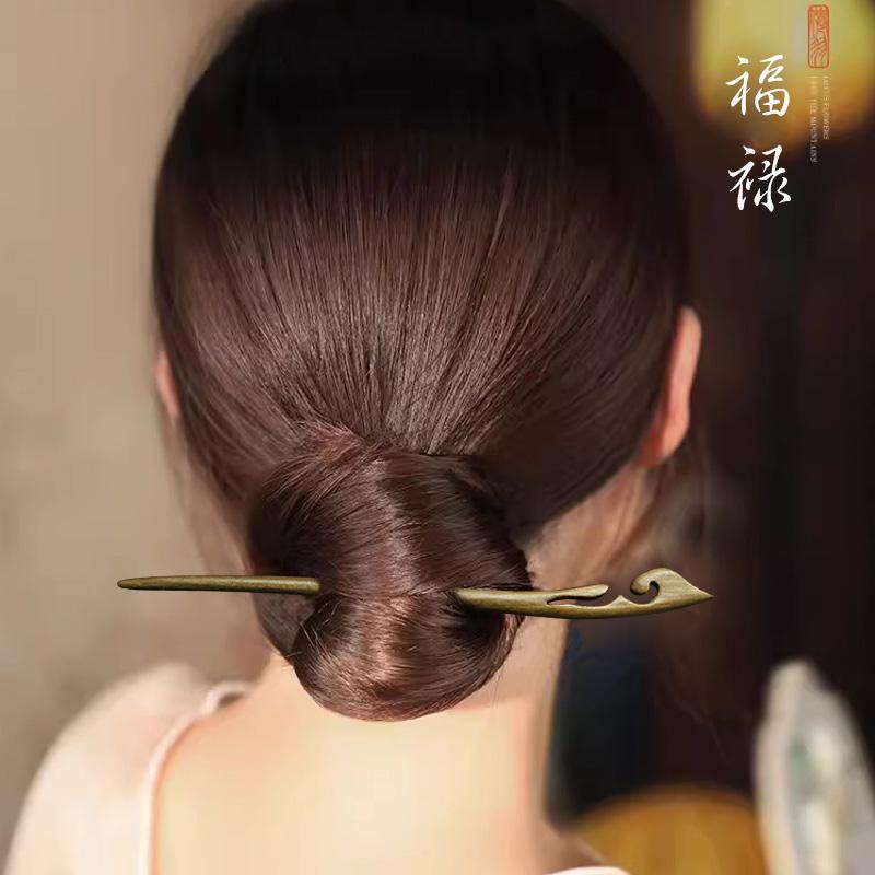 ヘアアクセサリー かんざし ヘアピン 木 頭 手工 髪飾り 髪留め 大人式 母の日 ギフト レトロ おしゃれ 簪 レトロ レディース シンプル クラシカルモダン...