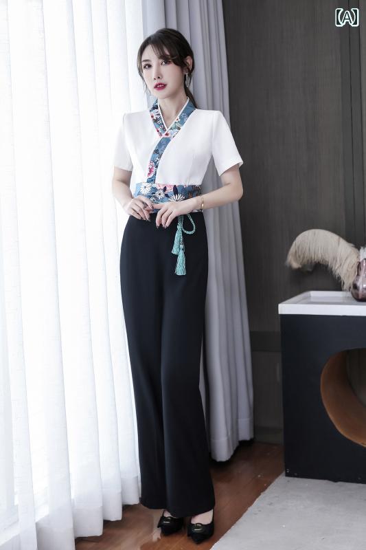 レディース レディース ユニフォーム 制服 スーツ リラクゼーション マッサージ セラピスト エステ サロン アロマ ヘルスケア ラウンジ スパ 美容 施術 チャイナ風 洗練
