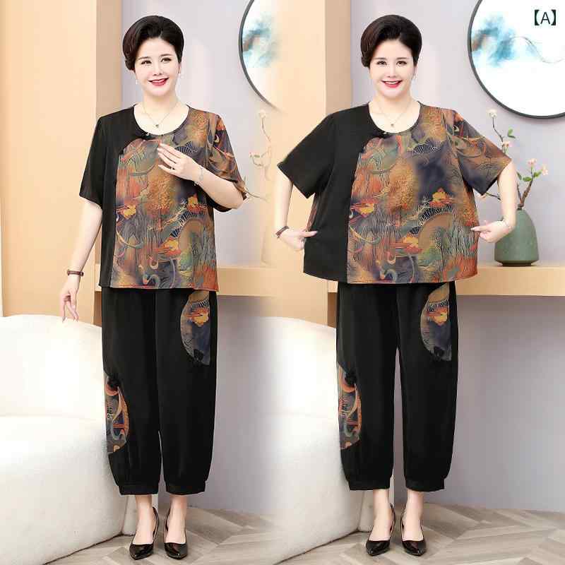 セットアップ カジュアル レディース ファッション セットアップ 快適 半袖 長ズボン 夏季 大きいサイズ ゆったり セット