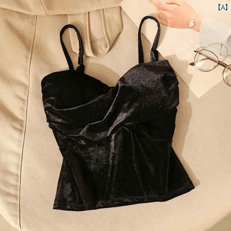 Other - レディース 秋冬 パット付起毛 キャミソール モテ服 セクシー お腹見せ レイヤード おしゃれ トップス 韓国 イベント フェス 普段着 衣装 レジャー デート アップ 映え