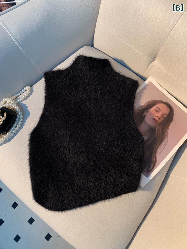レディース 冬 ニット ハイネック ノースリーブ モテ服 セクシー レイヤード おしゃれ トップス 韓国 イベント フェス パーティ 普段着 い オフィス 衣装 レジャー デート アップ映え