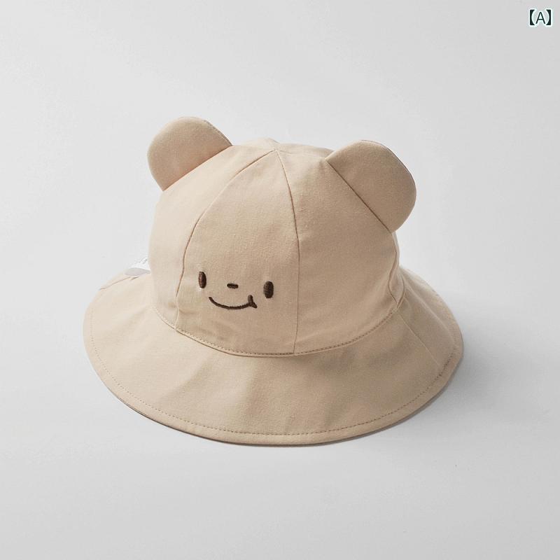 ベビー 帽子 日よけ サンハット 春秋 薄手 赤ちゃん 男の子 女の子 かわいい つば広 綿 日焼け防止 サンハット かわいい