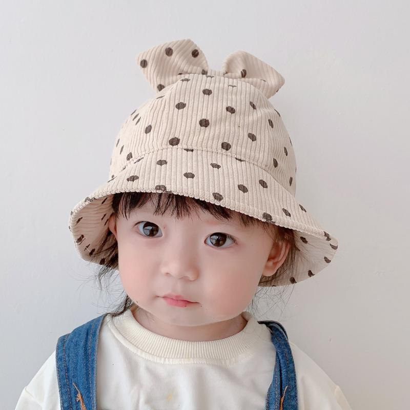 ベビー 帽子 サンハット 春秋 韓国 女の子 バケット ハット コーデュロイ 暖かい 日よけ かわいい