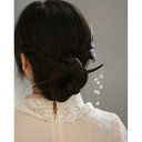 ヘアアクセサリー かんざし ヘアピン 木 頭 髪飾り パール エボニー 髪留め 魅惑 ギフト レトロ おしゃれ レトロ レディース シンプル 大人式 母の日 ク...