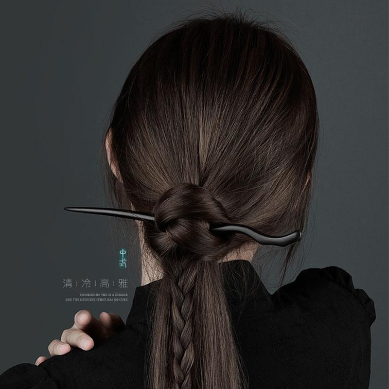 ヘアアクセサリー かんざし ヘアピン 木 頭 豪華 黒檀 髪飾り 髪留め 魅惑 ギフト レトロ おしゃれ レトロ レディース シンプル 大人式 母の日 クラシッ...