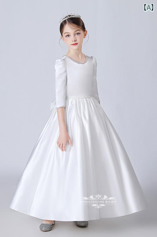 キッズ パーティードレス ジュニア ファッション 女の子 ドレス フラワーガール 春秋 子供 発表会 誕生日 学生 パフォーマンス 衣装