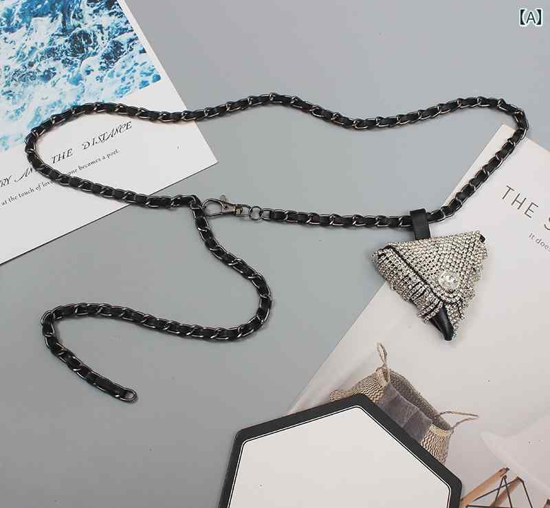 ベルト ウエストポーチ ミニ ウエストバッグ フルメタル チェーン レディース アクセサリー 夏 装飾 ラインストーン ポーチ