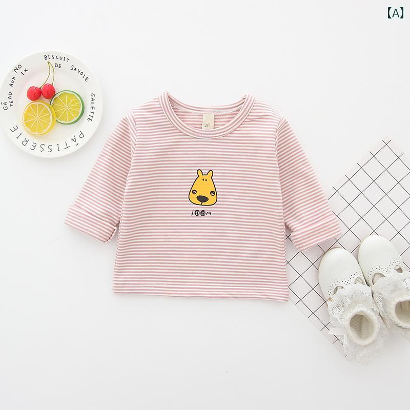 赤ちゃん服 ベビー トップス カットソー シャツ プルオーバー かわいい 長袖 ソフト カジュアル おしゃれ シンプル 春秋