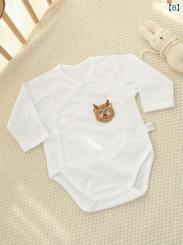 セキュアデポのロンパース シンプル かわいい 薄手 ベビー 赤ちゃん キッズ 乳幼児 子供 男の子 女の子 ベビー服 子育て中 出産祝い おうち時間 春秋｜アングル2