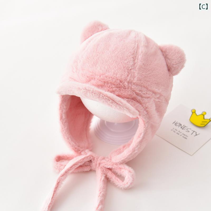 子供 帽子 ベビー 秋冬 暖かい 厚手 赤ちゃん 冬 かわいい プルオーバー 保温フード 耳保護 キャップ 男の子 女の子