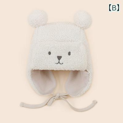 韓国 男の子 女の子 かわいい 冬 ぬいぐるみ ベビー 耳保護 帽子 幼児 防風 子供 ...