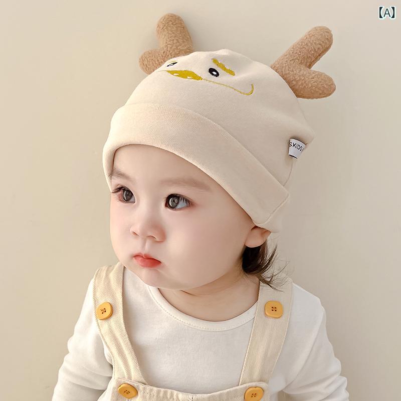 ベビー 帽子 新生児 春秋冬 綿 ドラゴン ソフト キャップ 03ヶ月 柔らかい かわい...